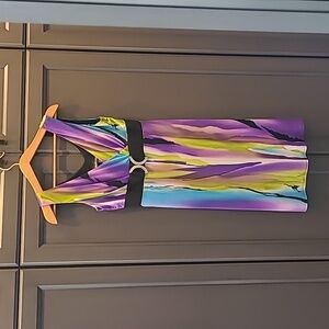 Never worn multicolored Frank Lyman size 10 water colour look sleeveless dress